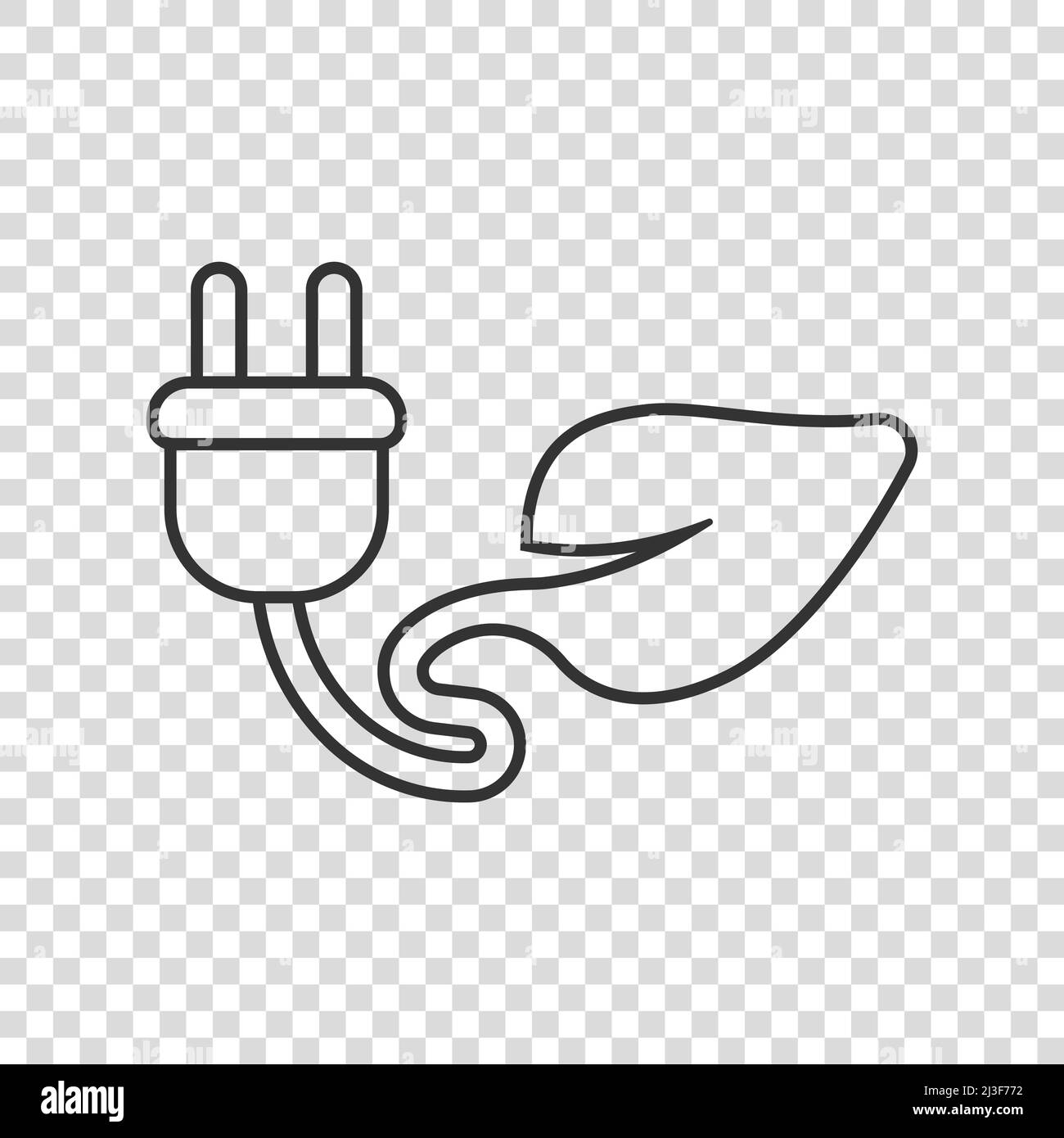 Eco power icon in flat style. Green energy vector illustration on white ...