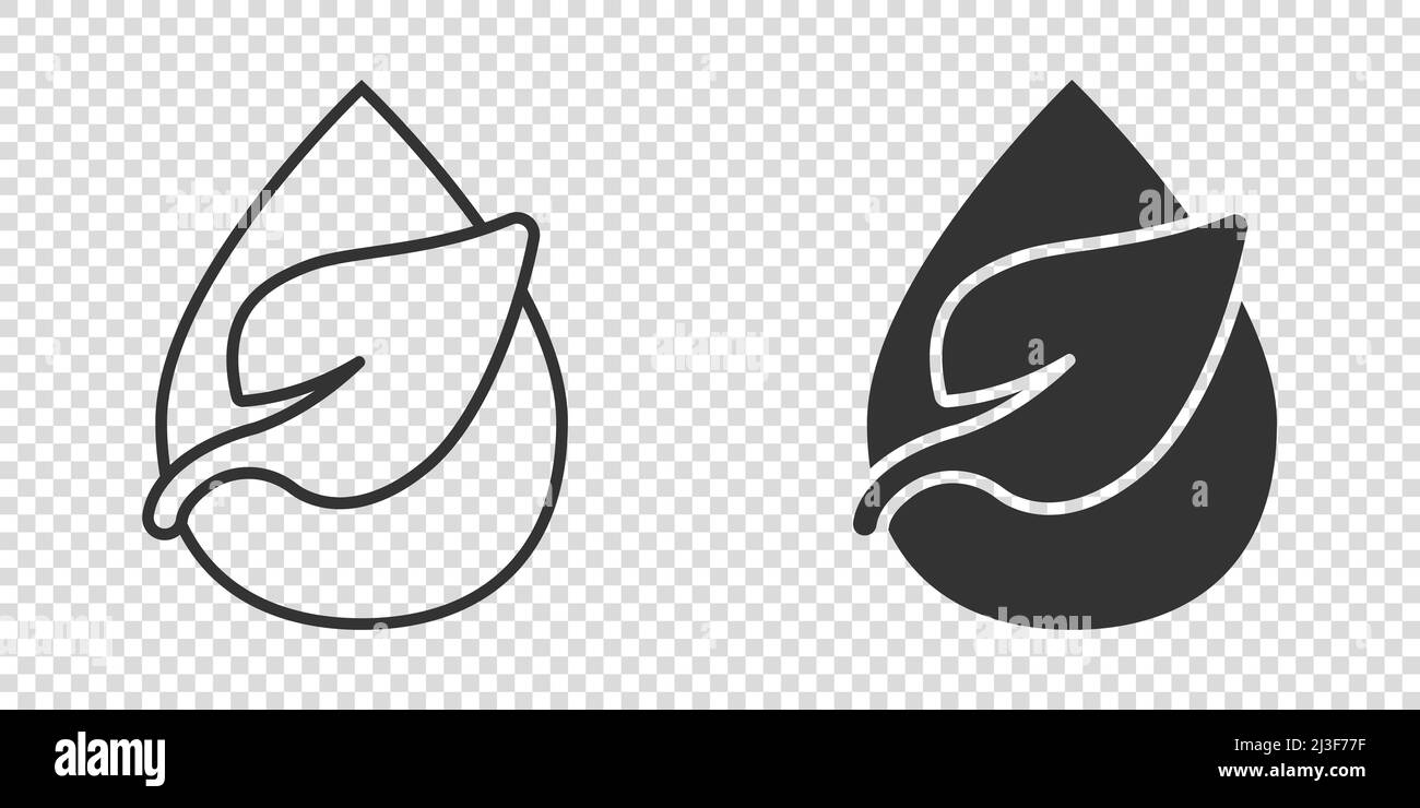 Natural drop water icon in flat style. Liquid vector illustration on ...