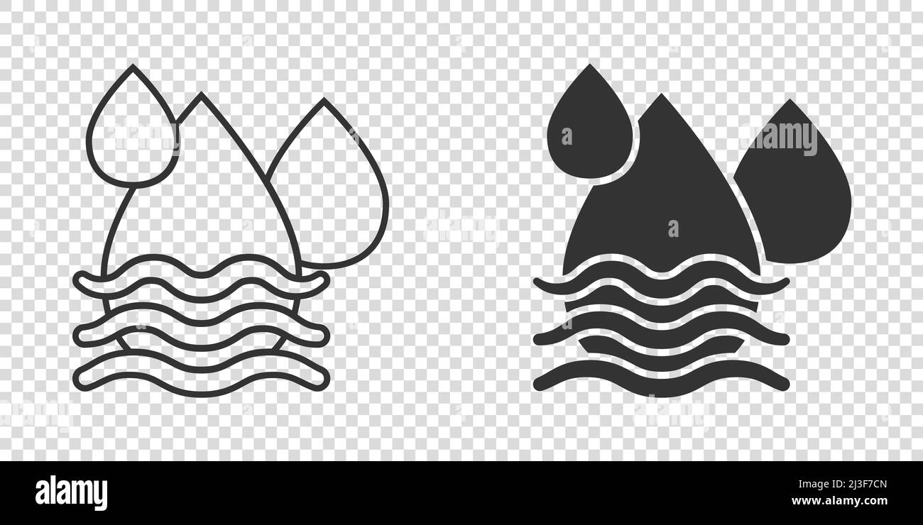 Water drop icon in flat style. Liquid vector illustration on white ...