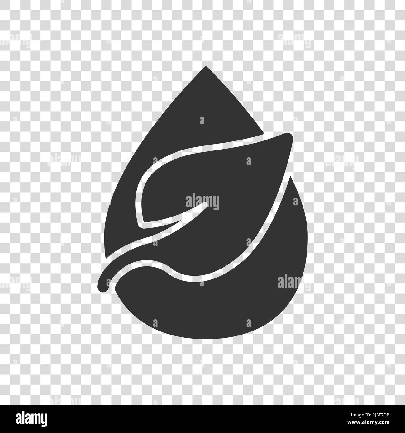 Natural drop water icon in flat style. Liquid vector illustration on ...