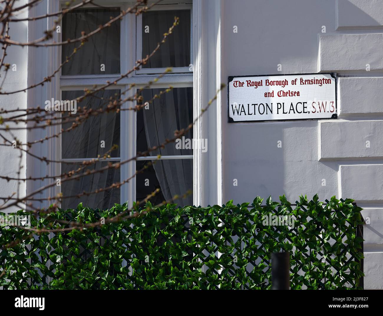 Street sign for Walton Place, Royal Borough of Kensington and Chelsea ...