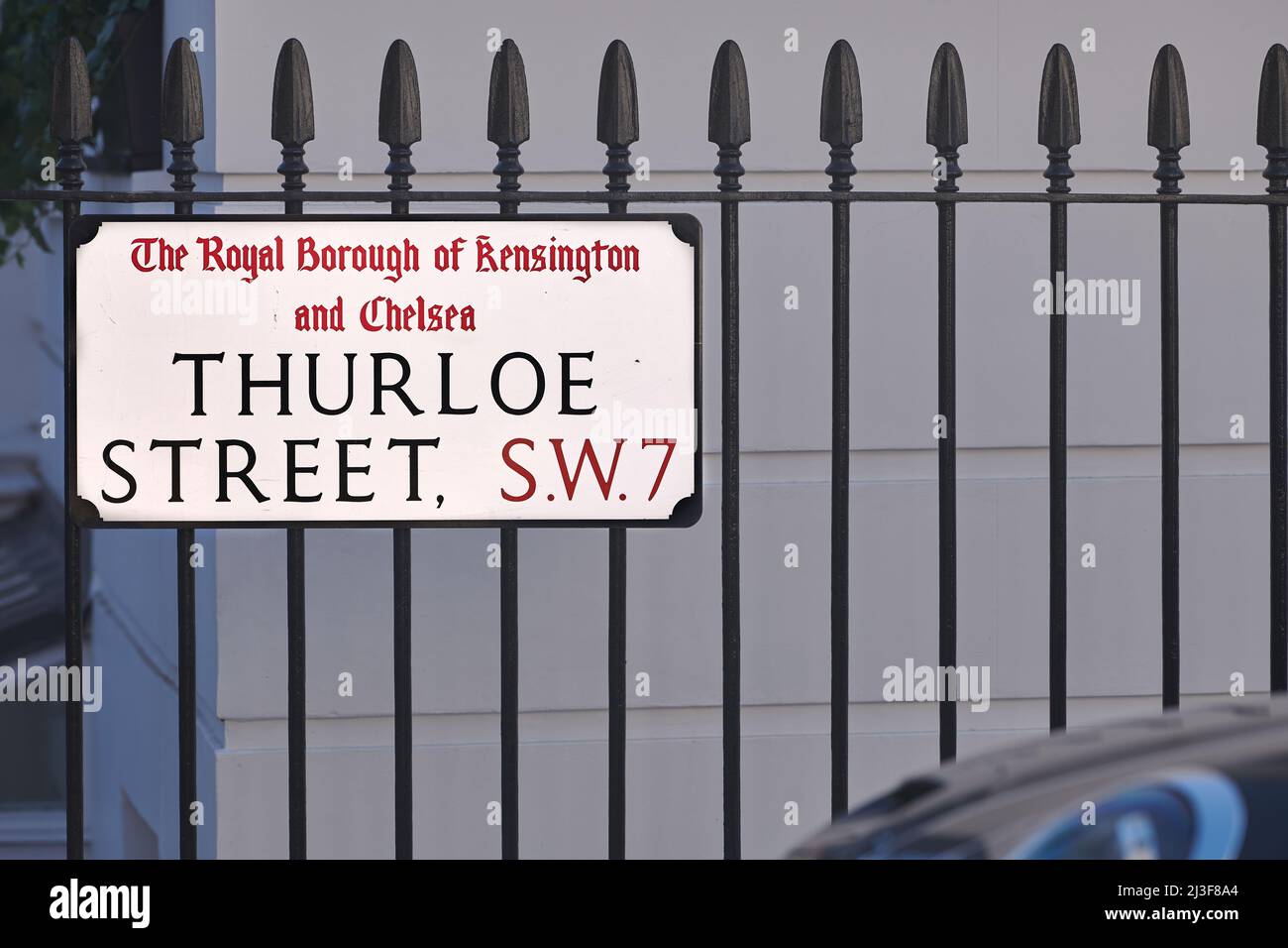 Street sign for Thurloe Street, Royal Borough of Kensington and Chelsea ...