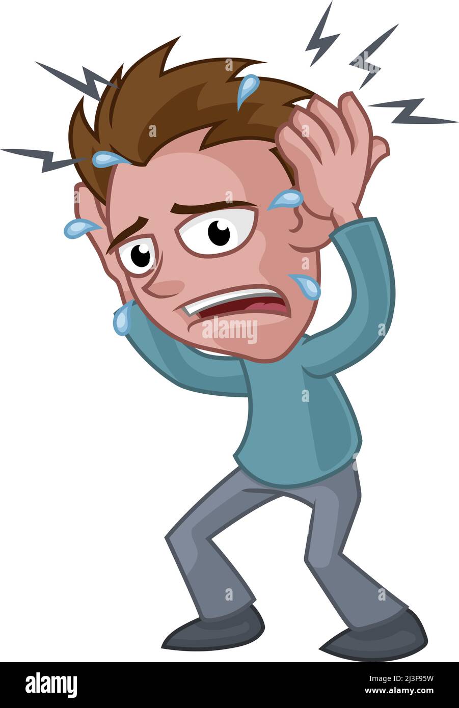 Stressed Anxiety or Headache Man Cartoon Stock Vector Image & Art - Alamy