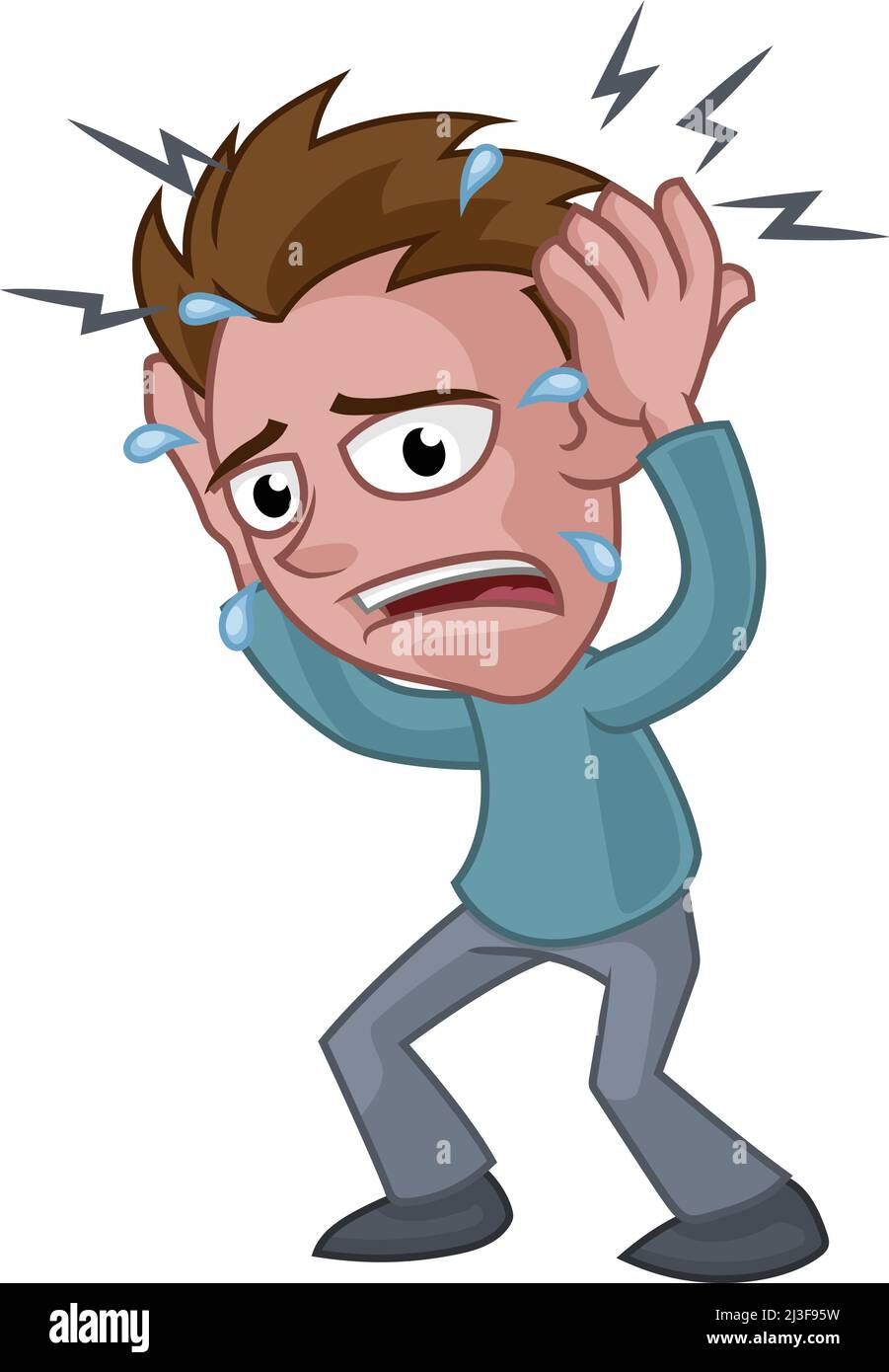 Stressed Anxiety or Headache Man Cartoon Stock Vector Image & Art ...