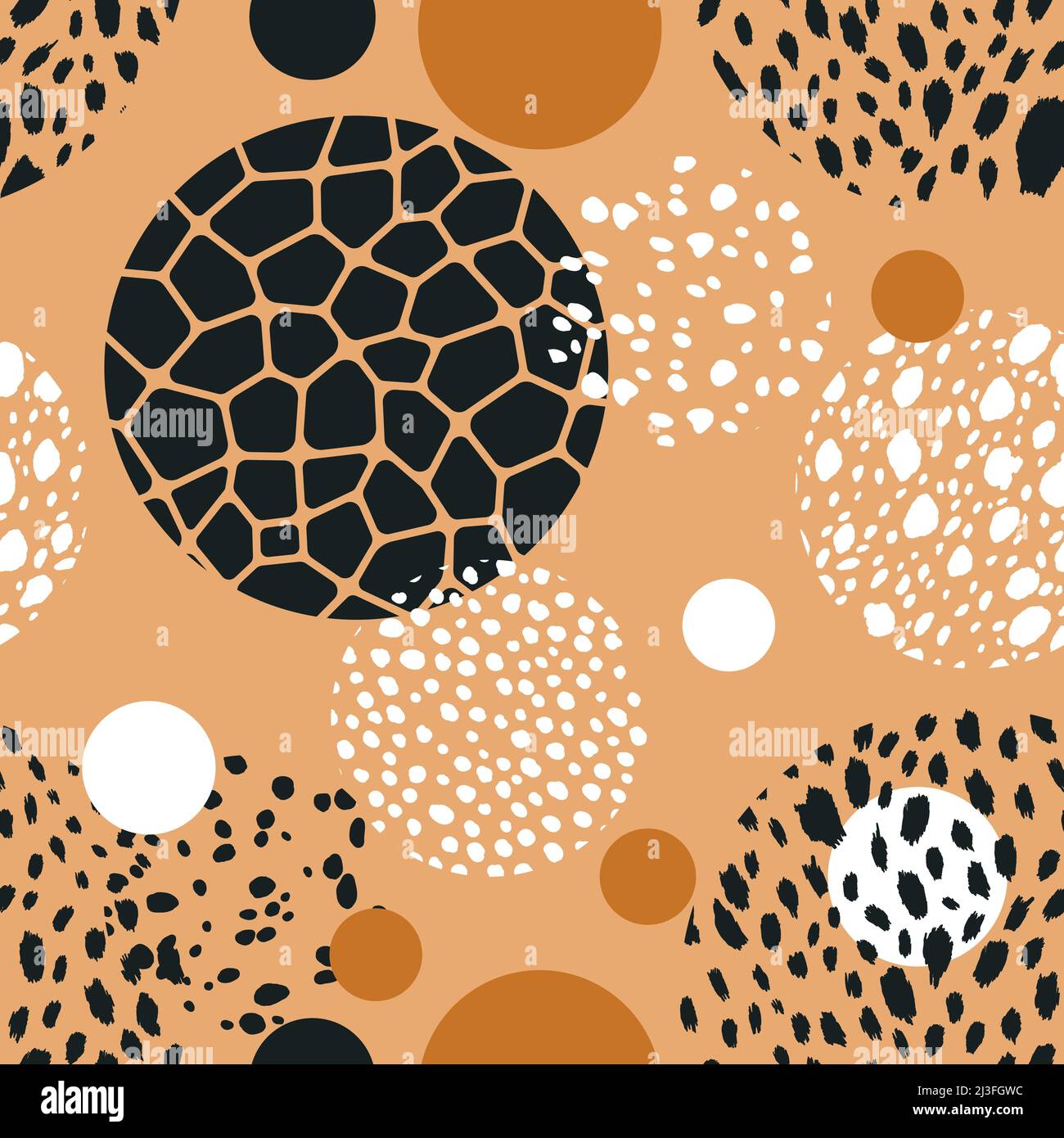 Abstract modern leopard seamless pattern with circles. Animals trendy ...