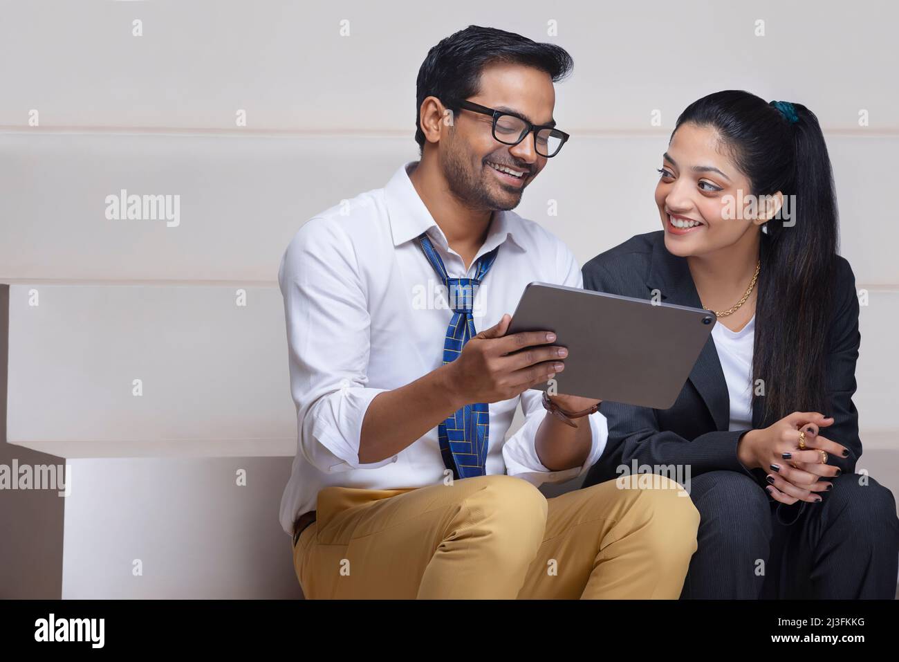 Happy with corporate hires stock photography