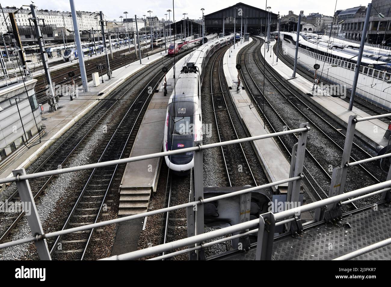 Trains in Gare du Nord - Paris - France Stock Photo