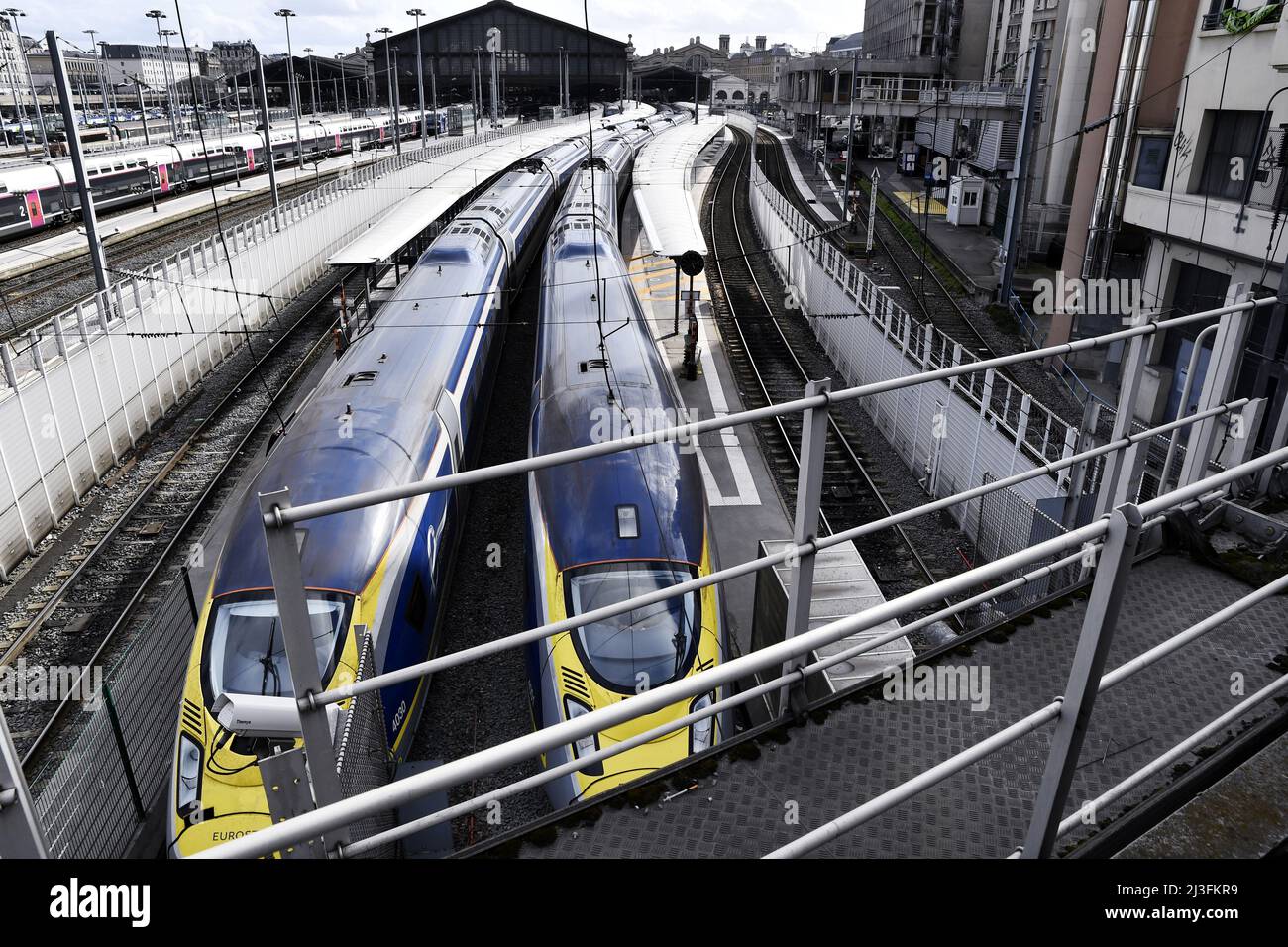 Eurostar Trains in Gare du Nord - Paris - France Stock Photo