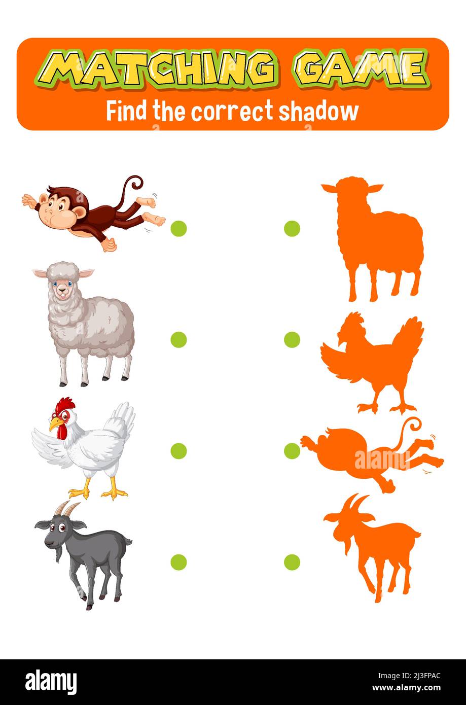 Worksheet design for matching shadow illustration Stock Vector Image ...