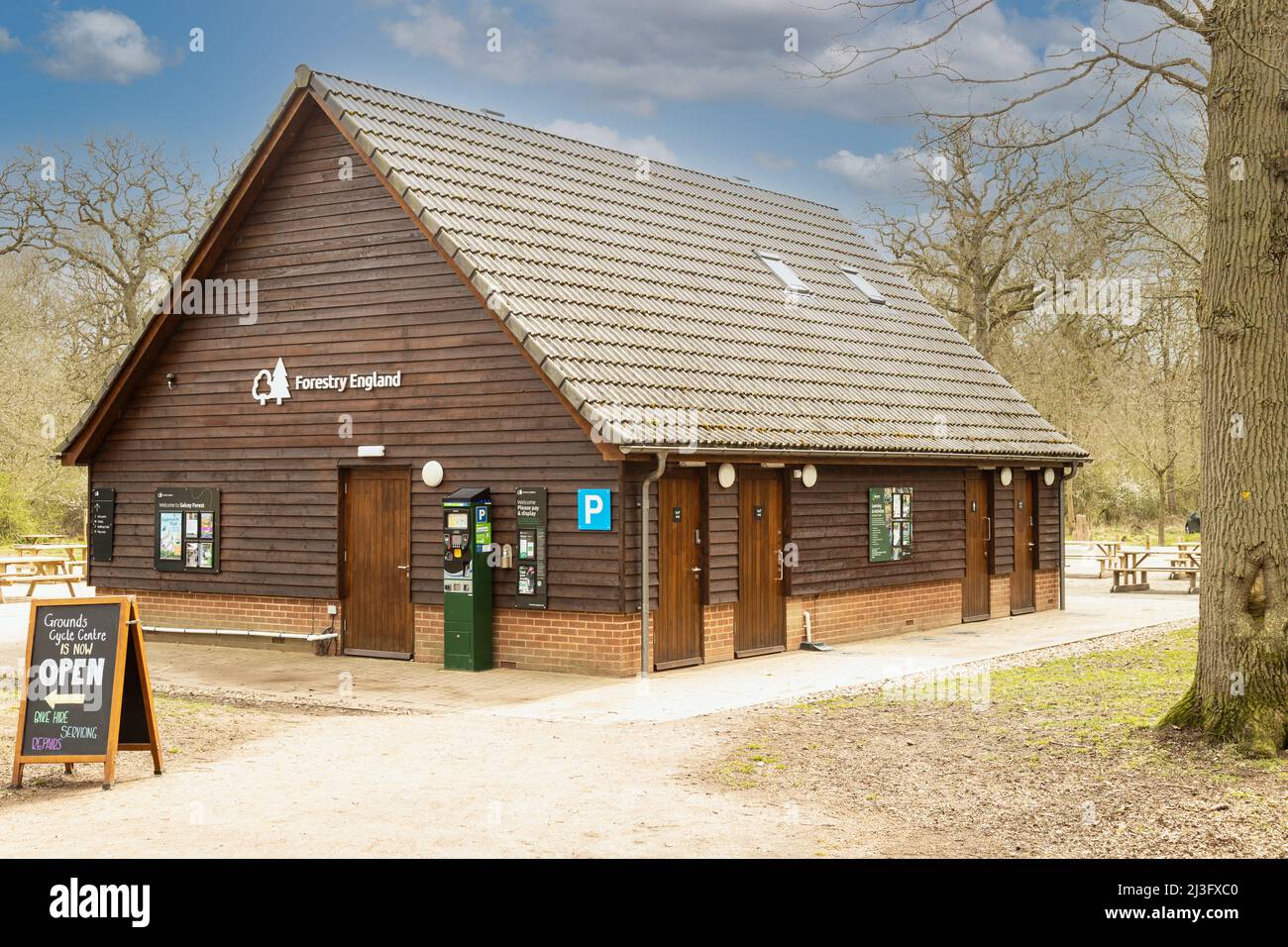 A public toilets building in a country park Stock Photo