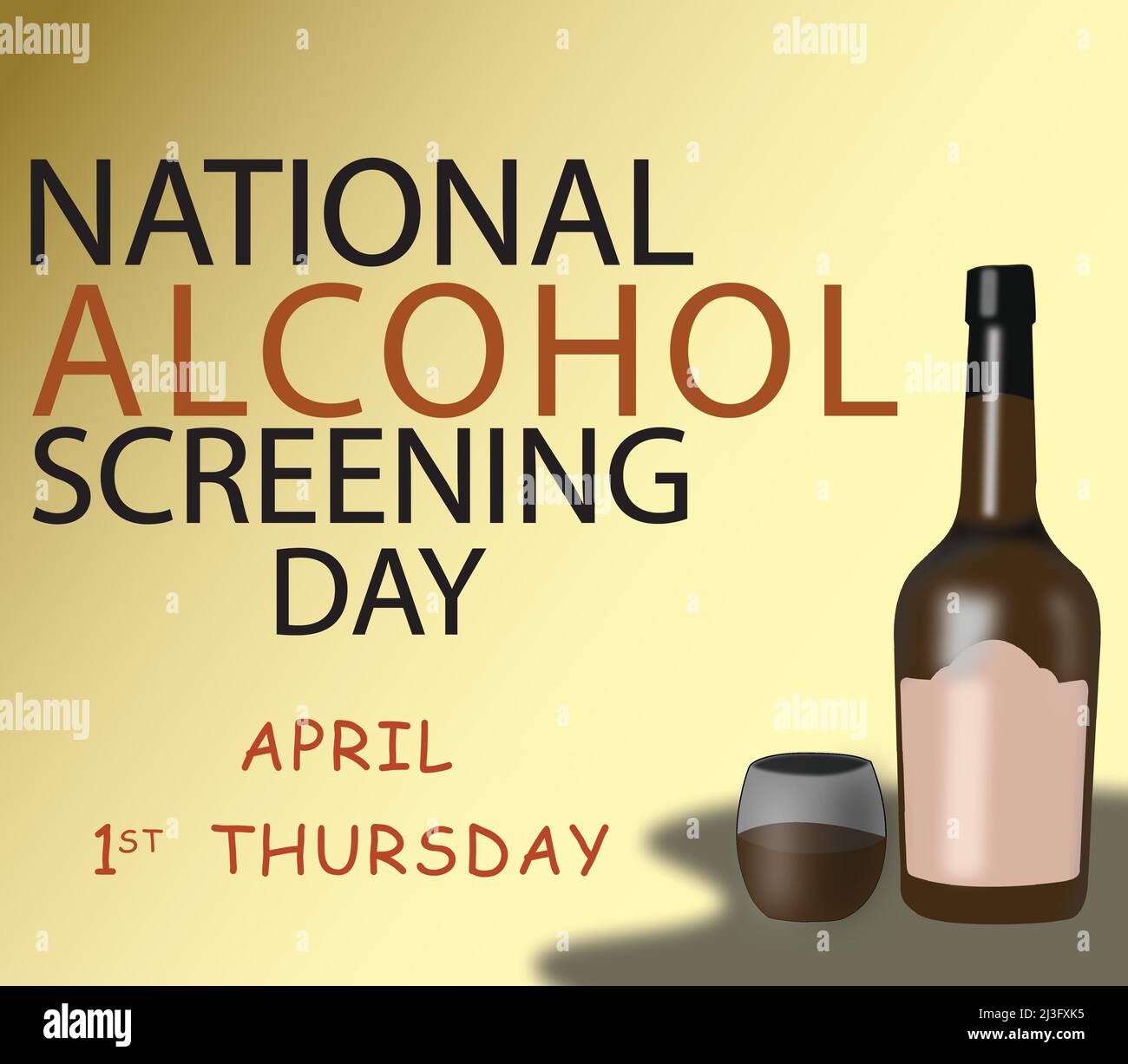 Banner Or Poster Vector Design For National Alcohol Screening Day Stock Vector
