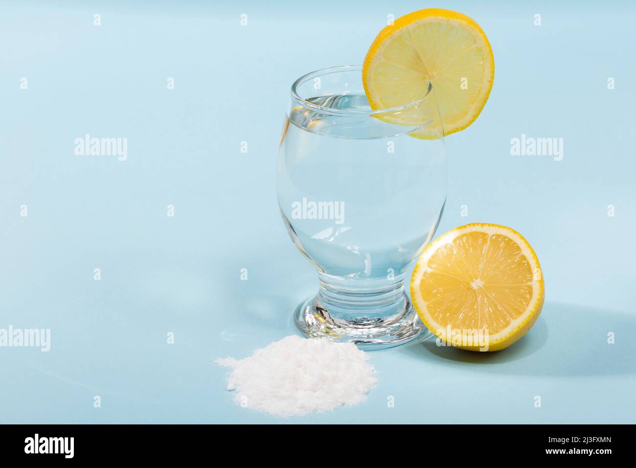 Baking Soda With Water And Meyer Lemon Stock Photo