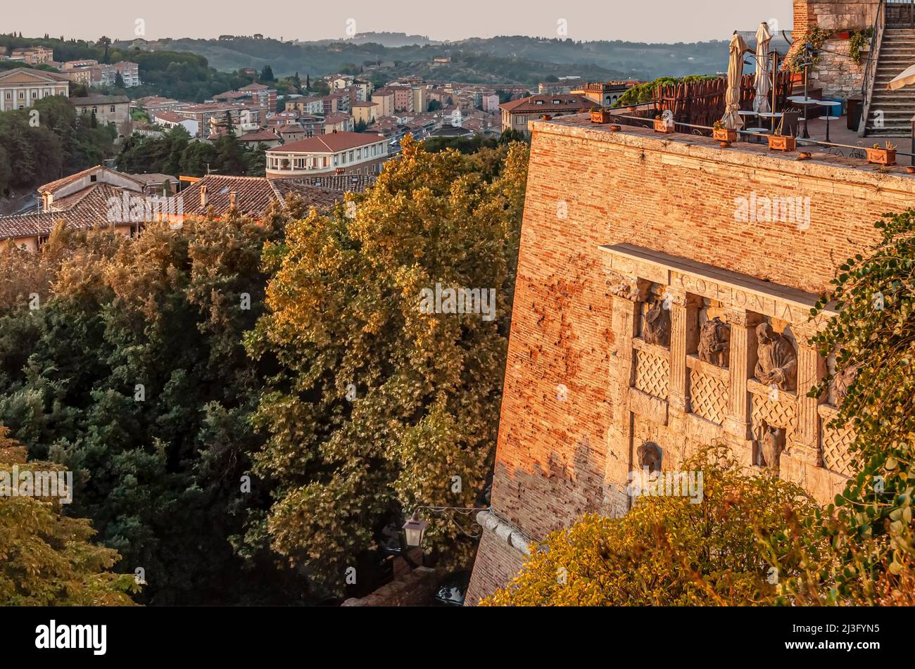 Perugia Rocca Rocca Paolina at the old town of Perugia, Umbria, Italy Stock Photo - Alamy