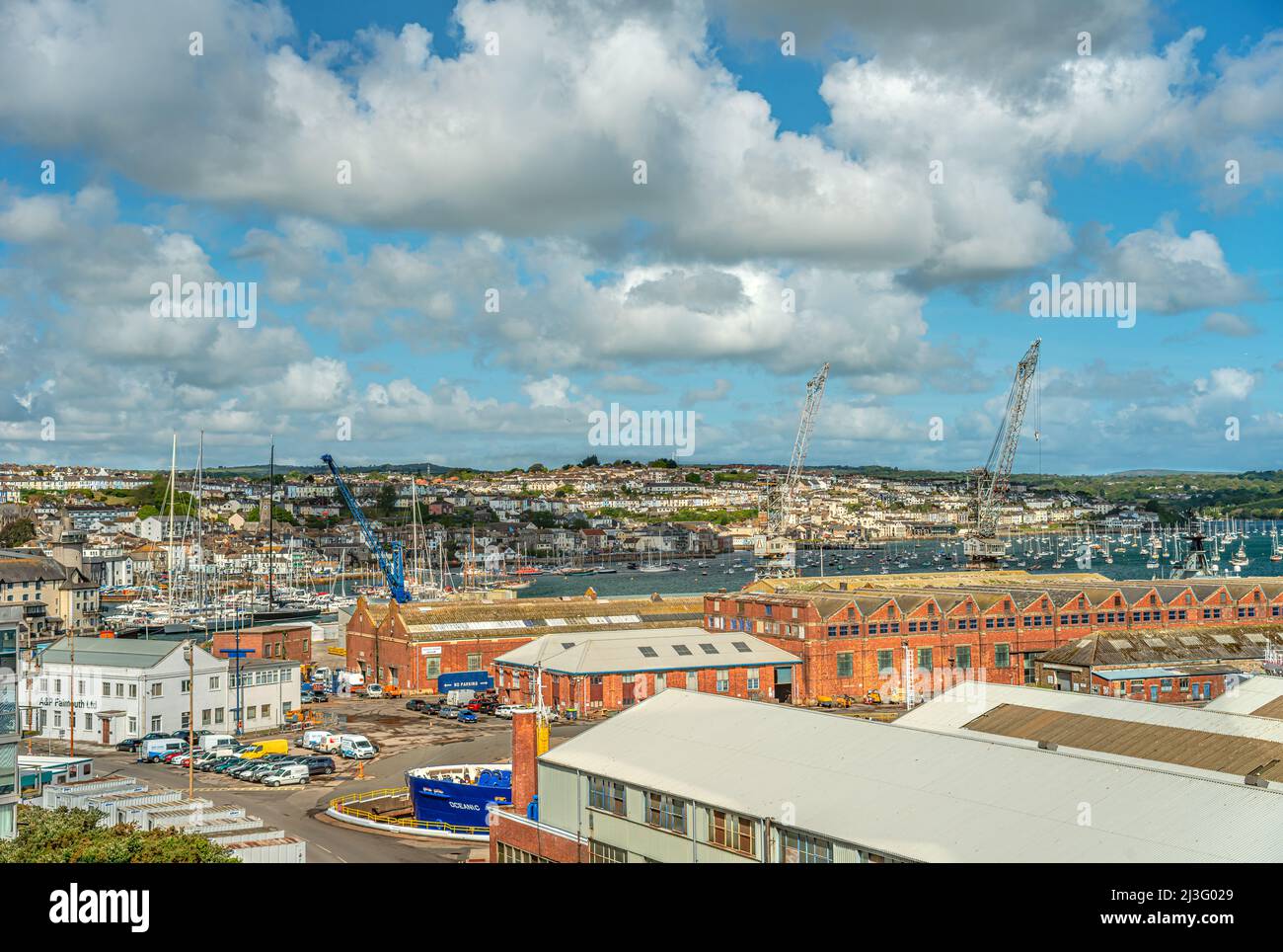 Commercial Port Area of Falmouth, Cornwall, England, UK Stock Photo