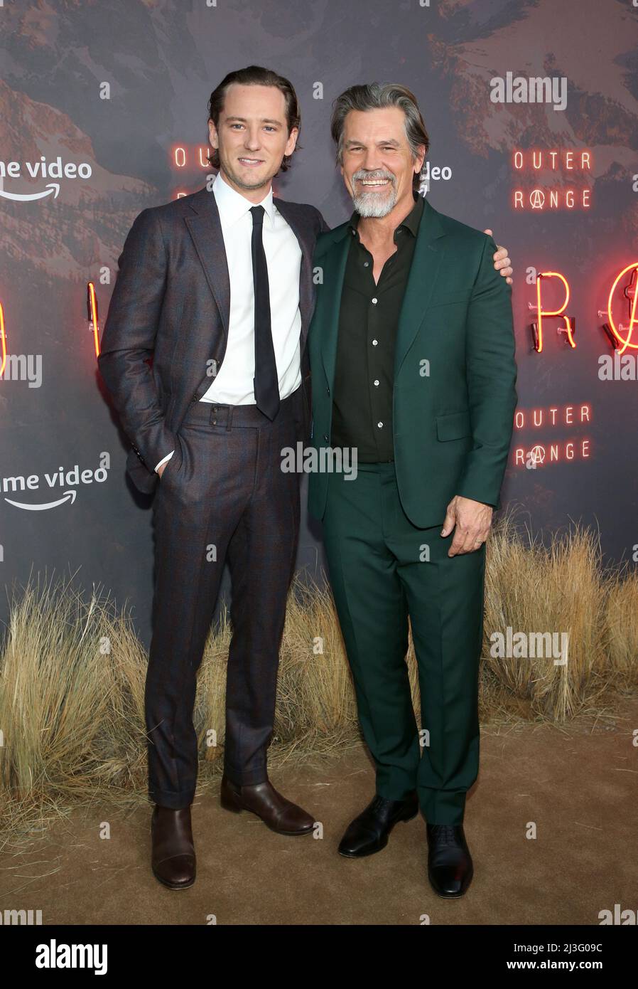 LOS ANGELES, CA - APRIL 7 - Lewis Pullman, Josh Brolin, at Prime Video's Outer Range premiere at The Harmony Gold Theater in Los Angeles, California on April 7, 2022. Credit: Faye Sadou/MediaPunch Stock Photo