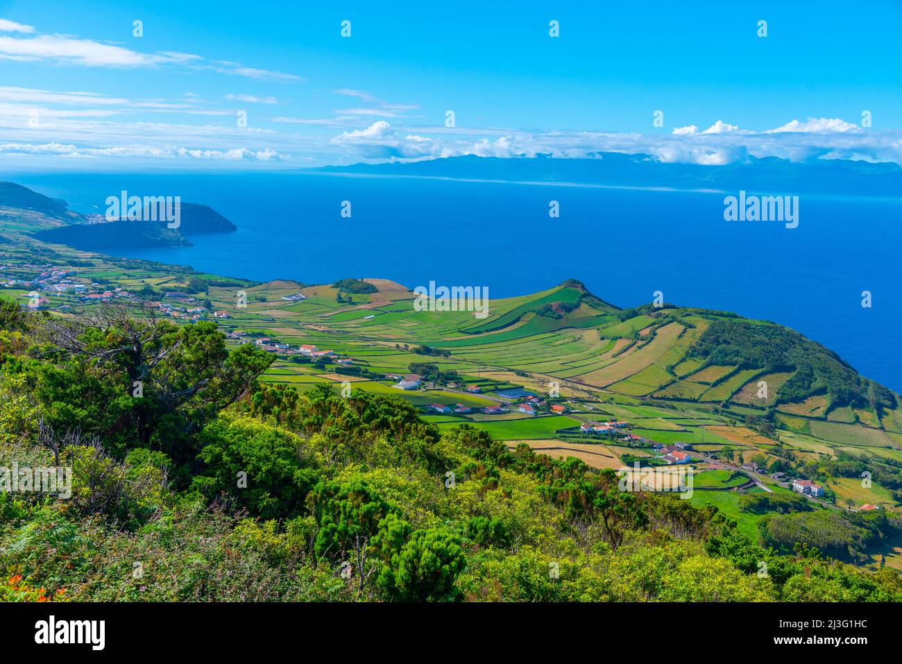 Rural landscape of Sao island at the Azores, Portugal Stock Photo