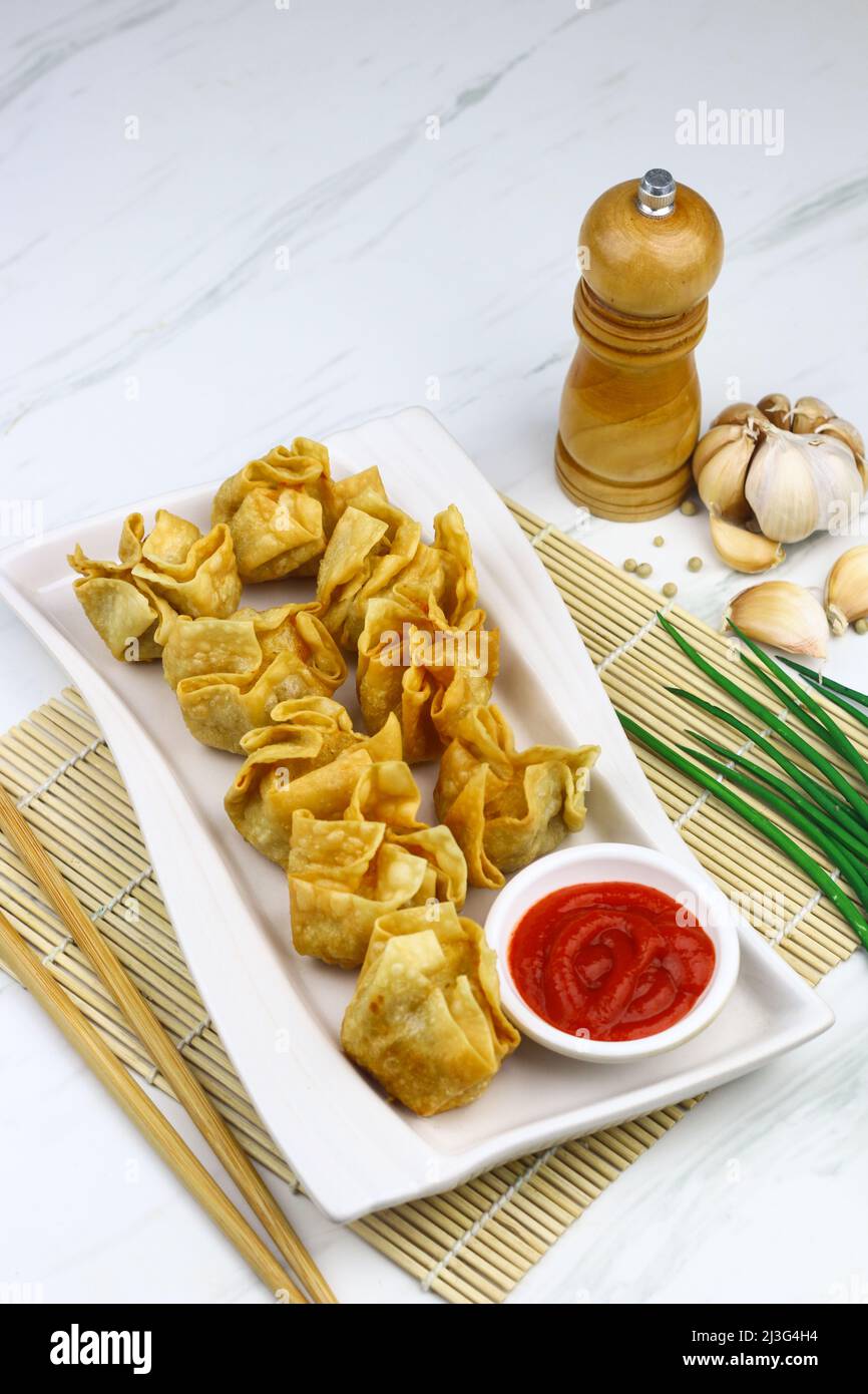 Siomay Goreng or Fried dumpling, Indonesian popular street food, made