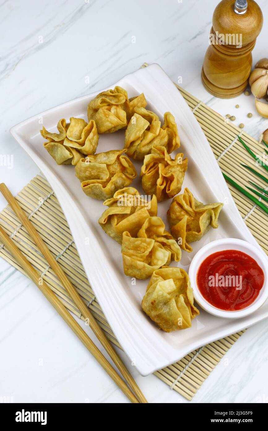 Siomay Goreng or Fried dumpling, Indonesian popular street food, made