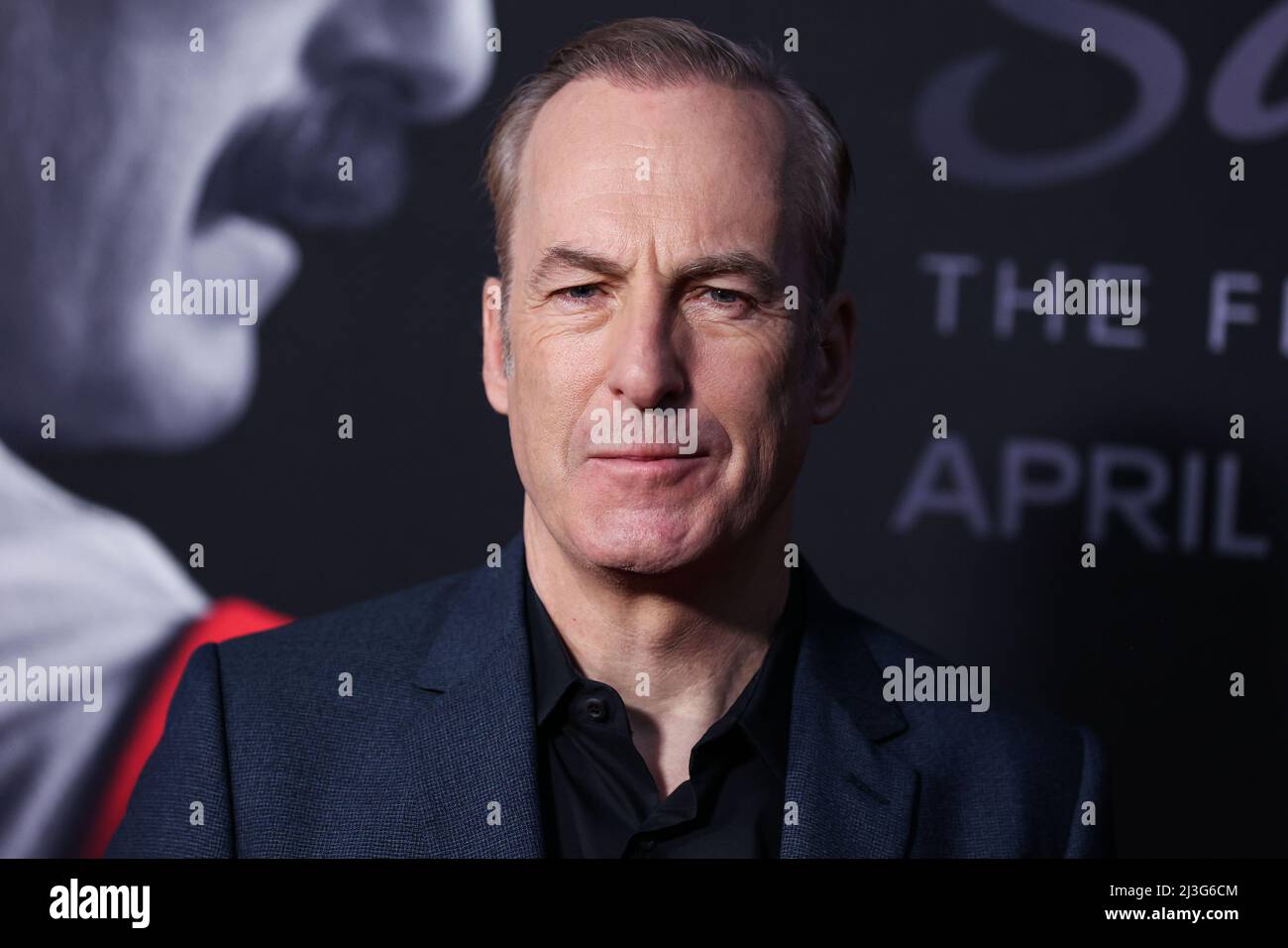 HOLLYWOOD, LOS ANGELES, CALIFORNIA, USA - APRIL 07: Bob Odenkirk arrives at the Los Angeles Premiere Of AMC's 'Better Call Saul' Season 6 held at the Hollywood American Legion Theatre Post 43 on April 7, 2022 in Hollywood, Los Angeles, California, United States. (Photo by Xavier Collin/Image Press Agency/Sipa USA) Stock Photo