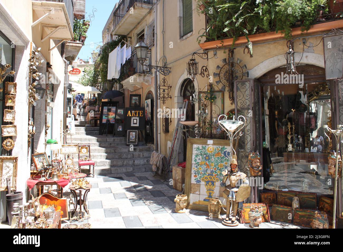 Arts and antiques in Taormina, Sicily Stock Photo