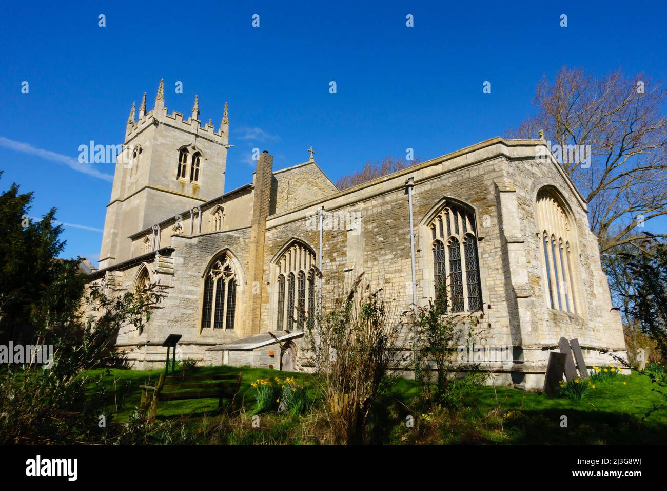 Church of St Swithun, St Swithin, Long Bennington, Lincolnshire, England Stock Photo