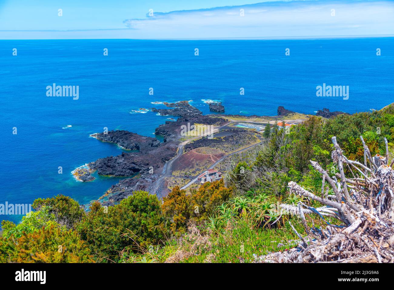 Miradouro da Ilha Sabrina at Sao Miguel island in Portugal Stock Photo
