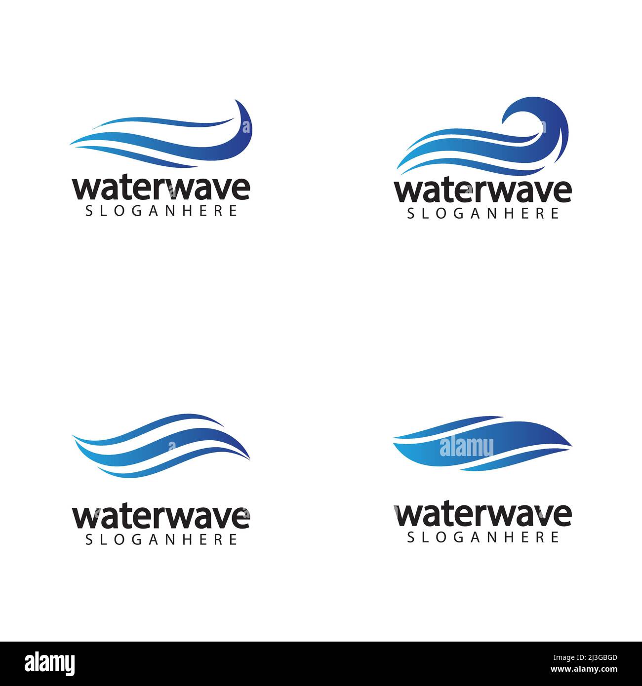 water wave logo design template Stock Vector