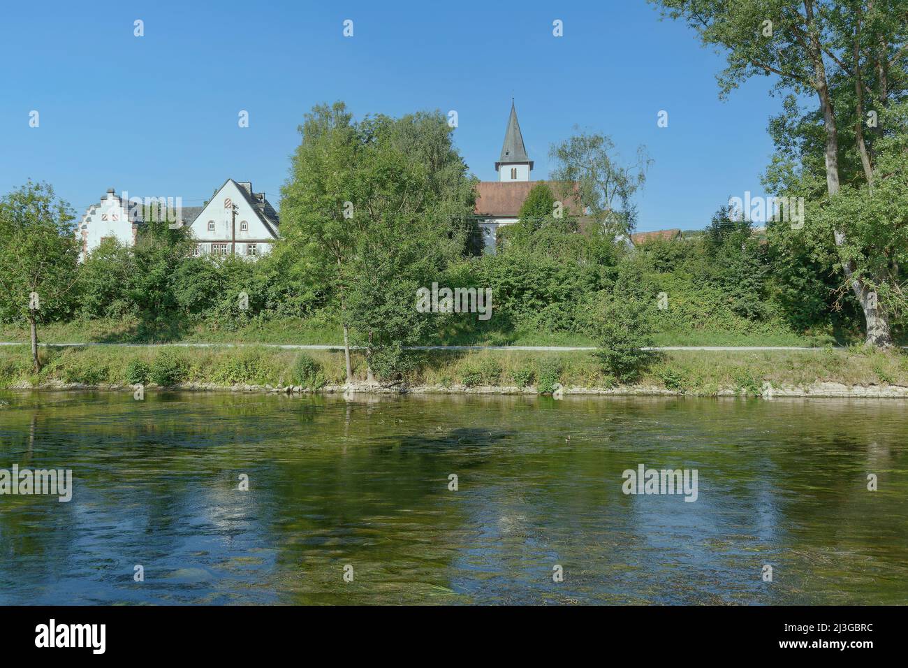 Wolfsmuenster at the franconian Saale River,Main-Spessart region,bavaria,Germany Stock Photo