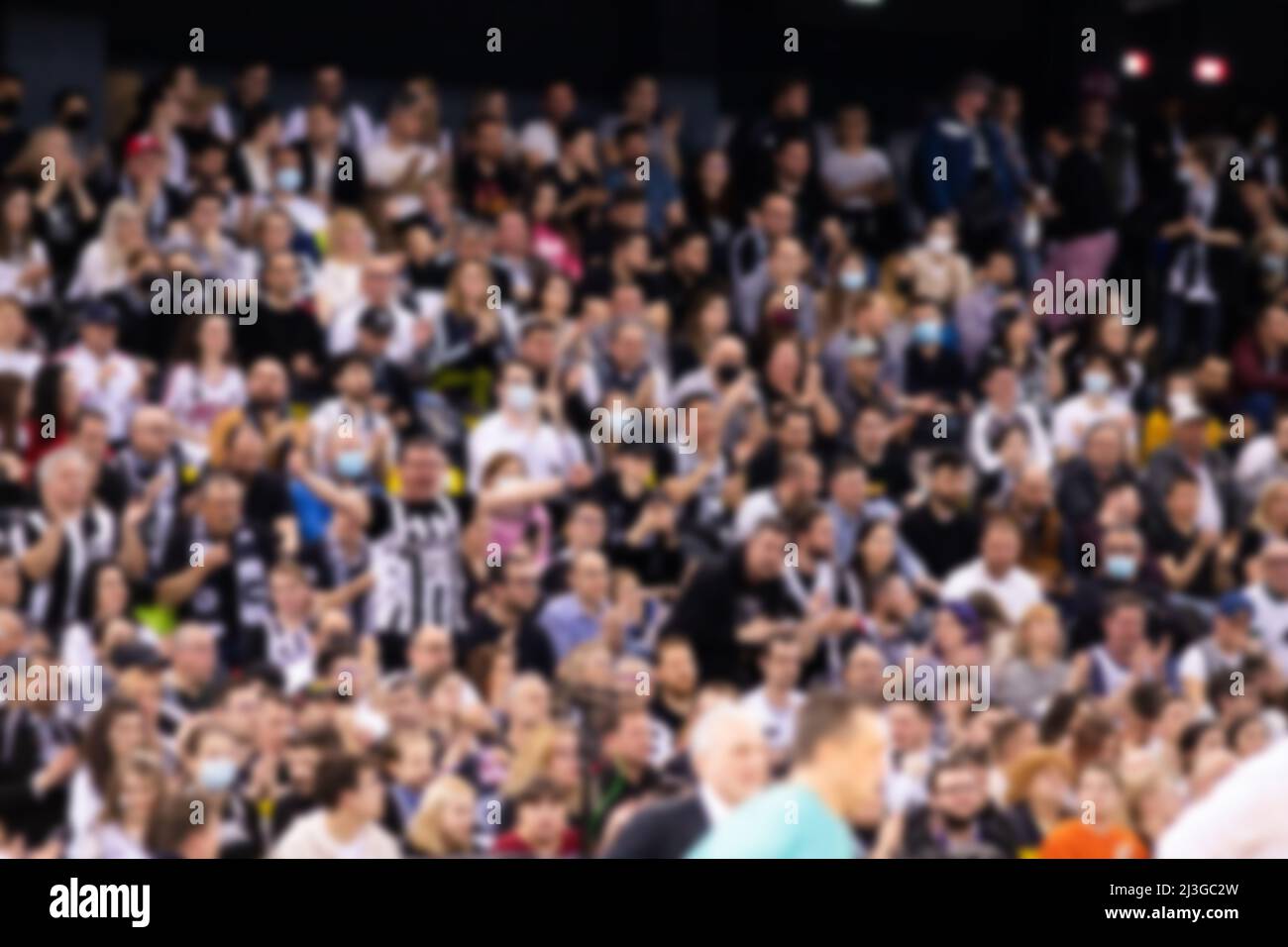 blurred background of supporters at sports event crowd of people in a