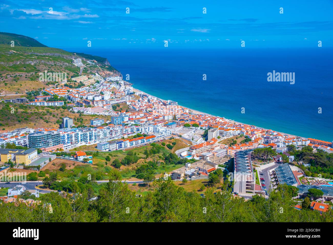 aerial-view-of-portuguese-coastal-town-sesimbra-stock-photo-alamy