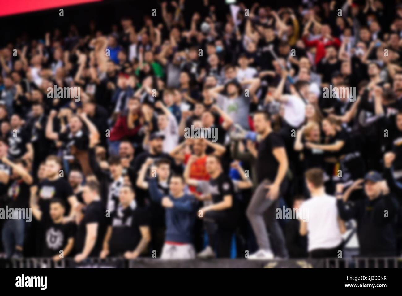 blurred background of supporters at sports event crowd of people in a