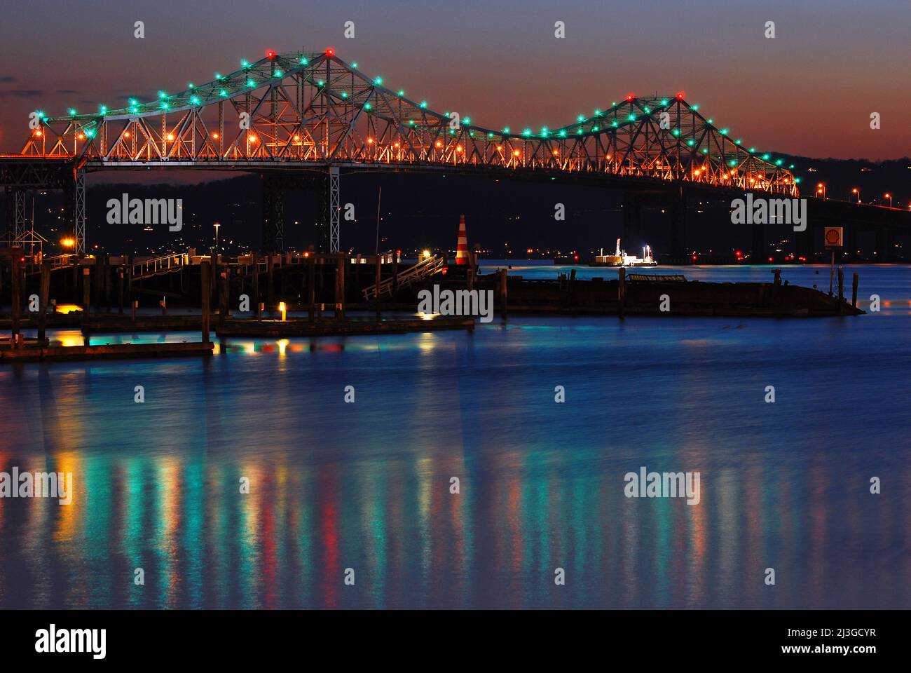 The Old Tappan Zee Bridge Spans the Hudson near Tarrytown, New York