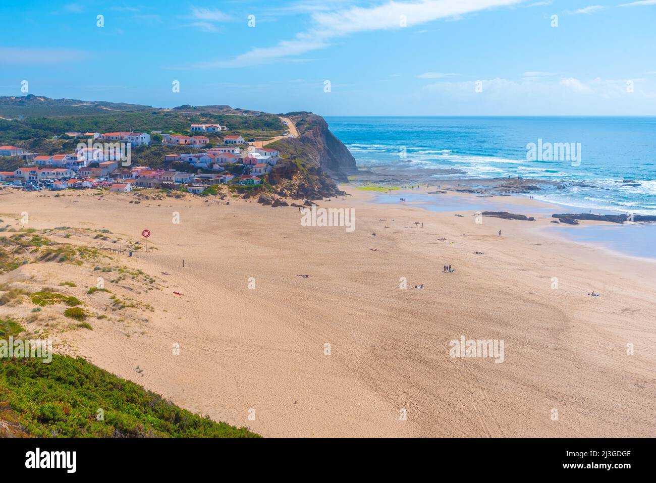 View of Praia de Monte Clerigo in Portugal Stock Photo Alamy