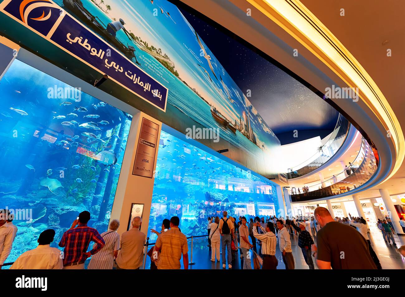 Dubai. UAE. Aquarium and underwater zoo Stock Photo