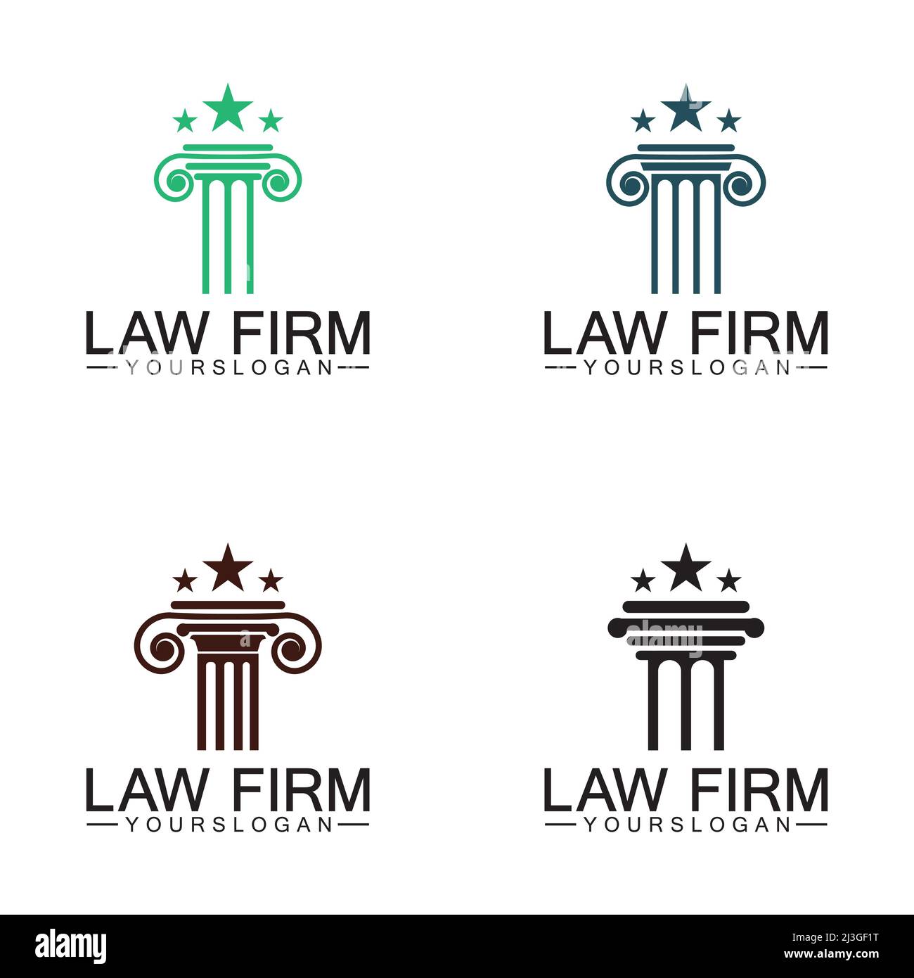 Law Firm Pillar Logo Template-Vector Stock Vector