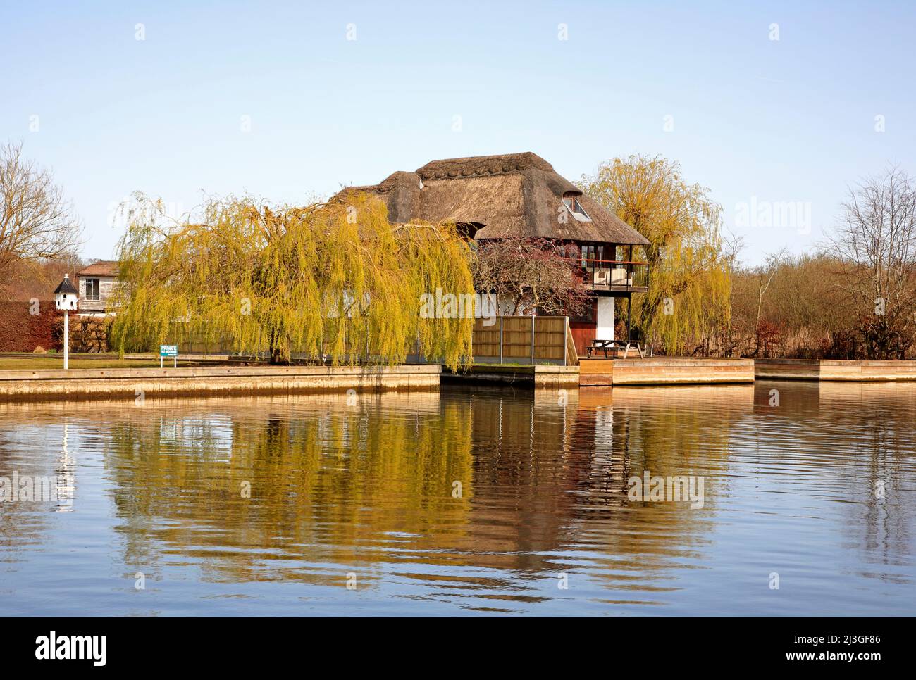 Desirable properties with riverside gardens by the River Bure on the Norfolk Broads at Horning