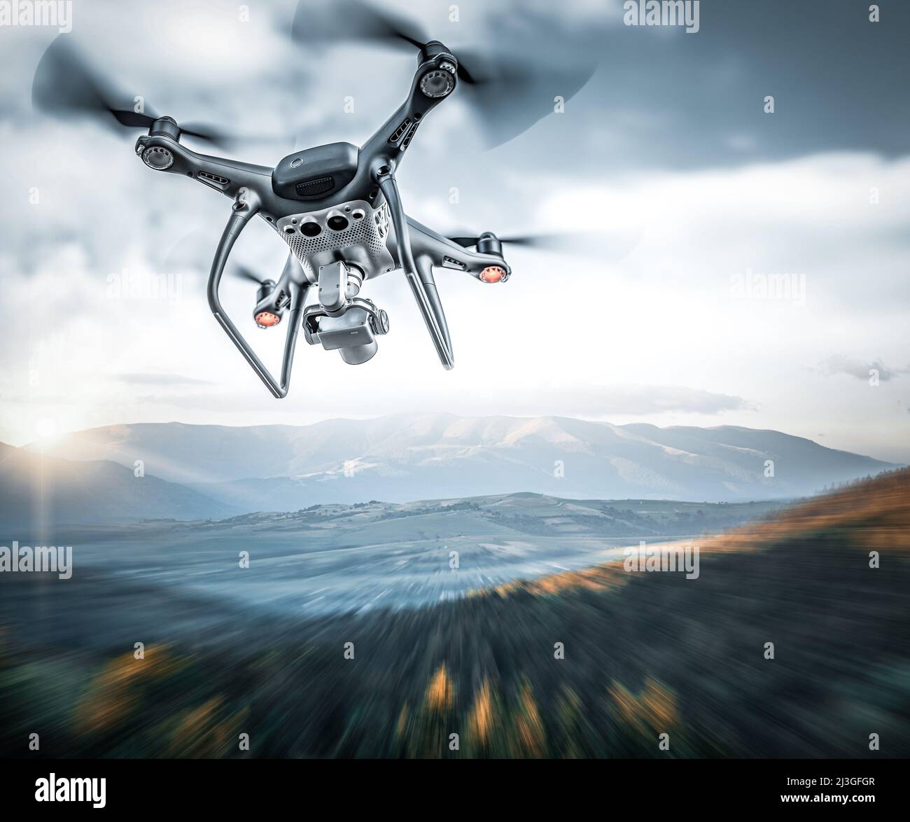 Flight drone over city hi-res stock photography and images - Alamy