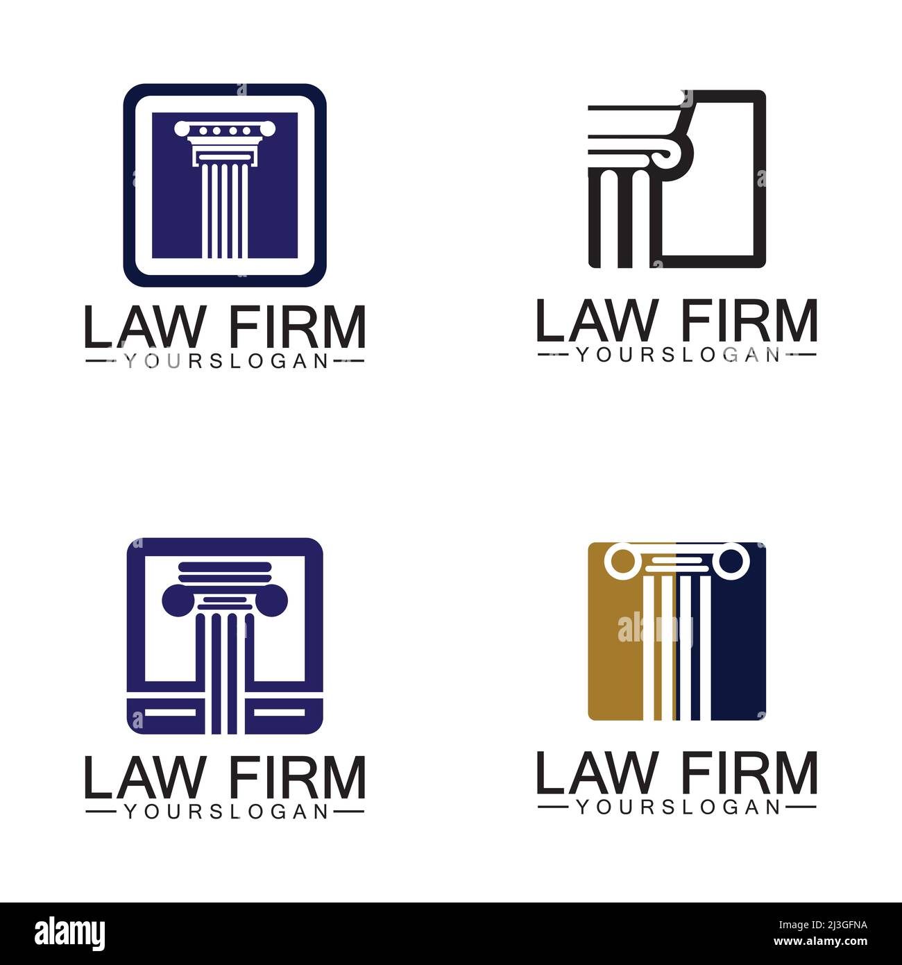 Law Firm Pillar Logo Template-Vector Stock Vector