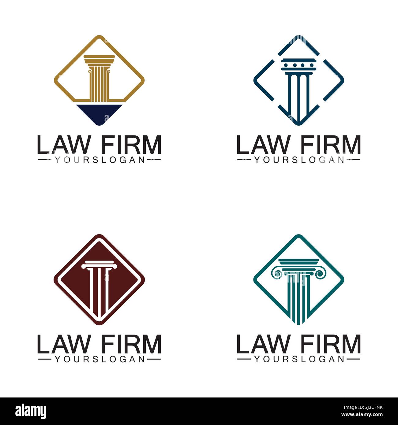 Law Firm Pillar Logo Template-Vector Stock Vector