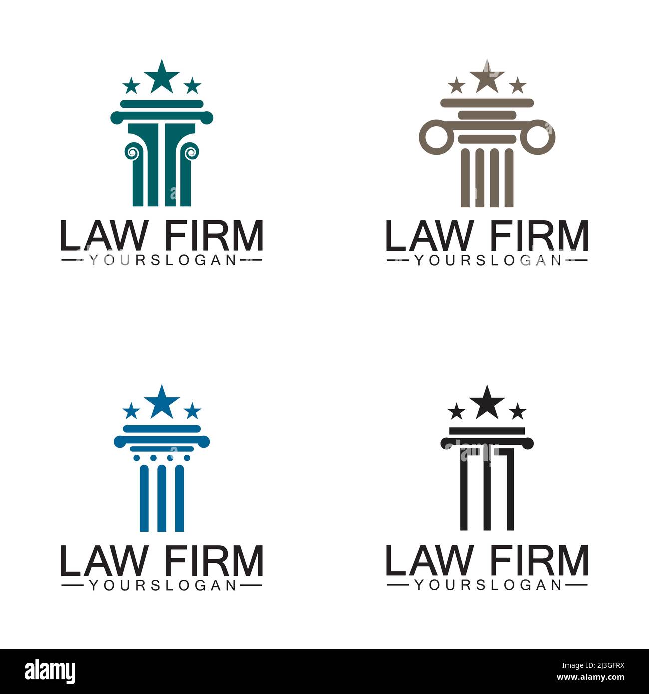 Law Firm Pillar Logo Template-Vector Stock Vector