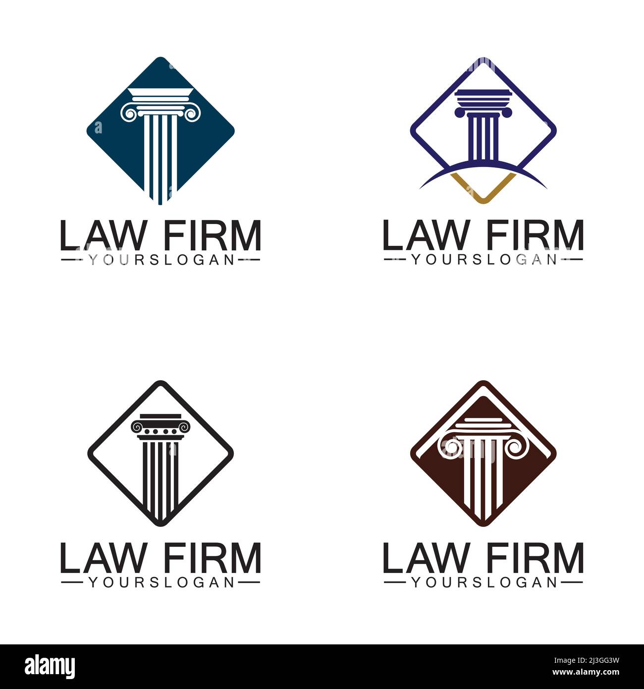Law Firm Pillar Logo Template-Vector Stock Vector