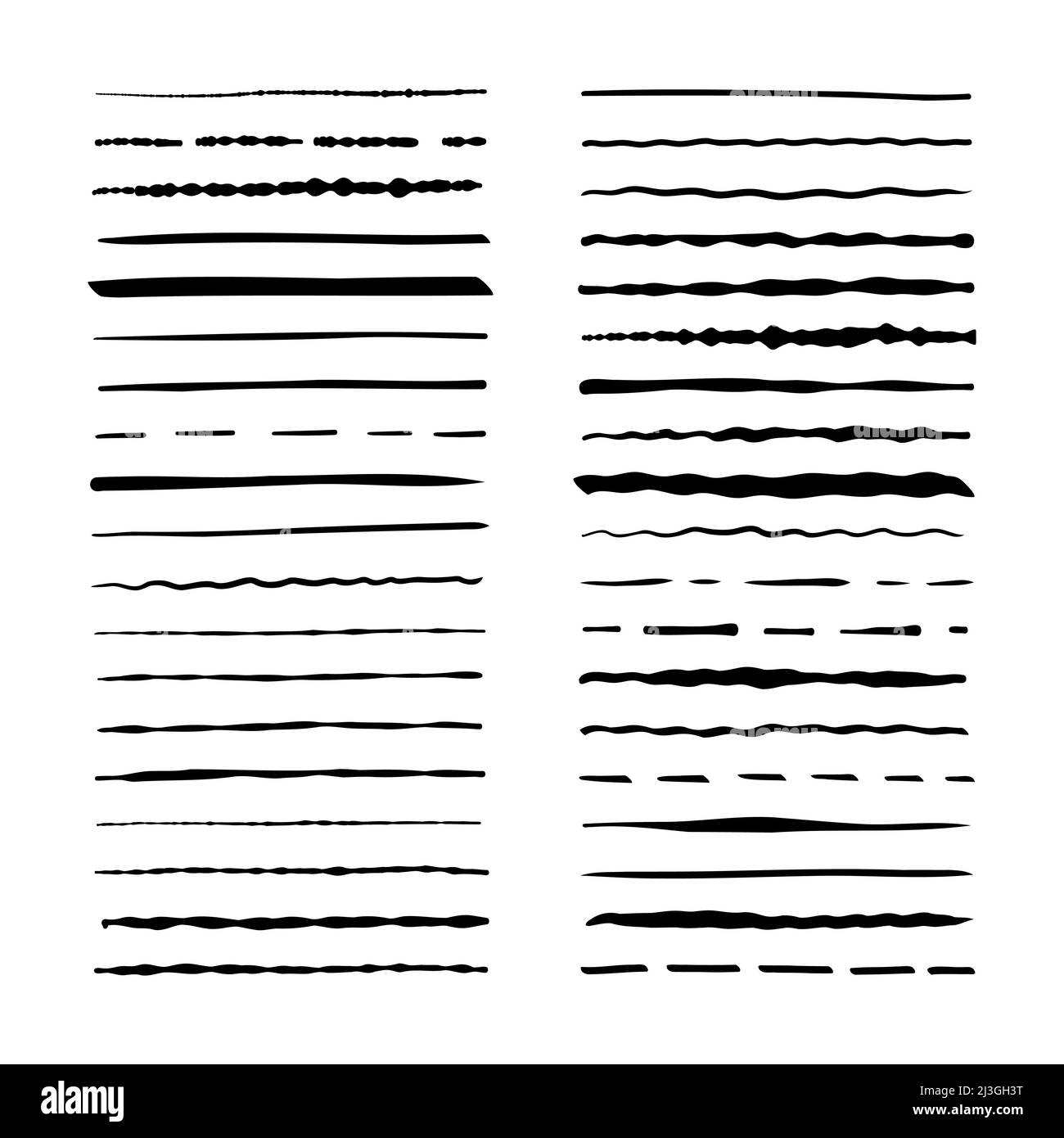 Hand drawn doodle dividers. Vector grunge scribble lines set Stock ...