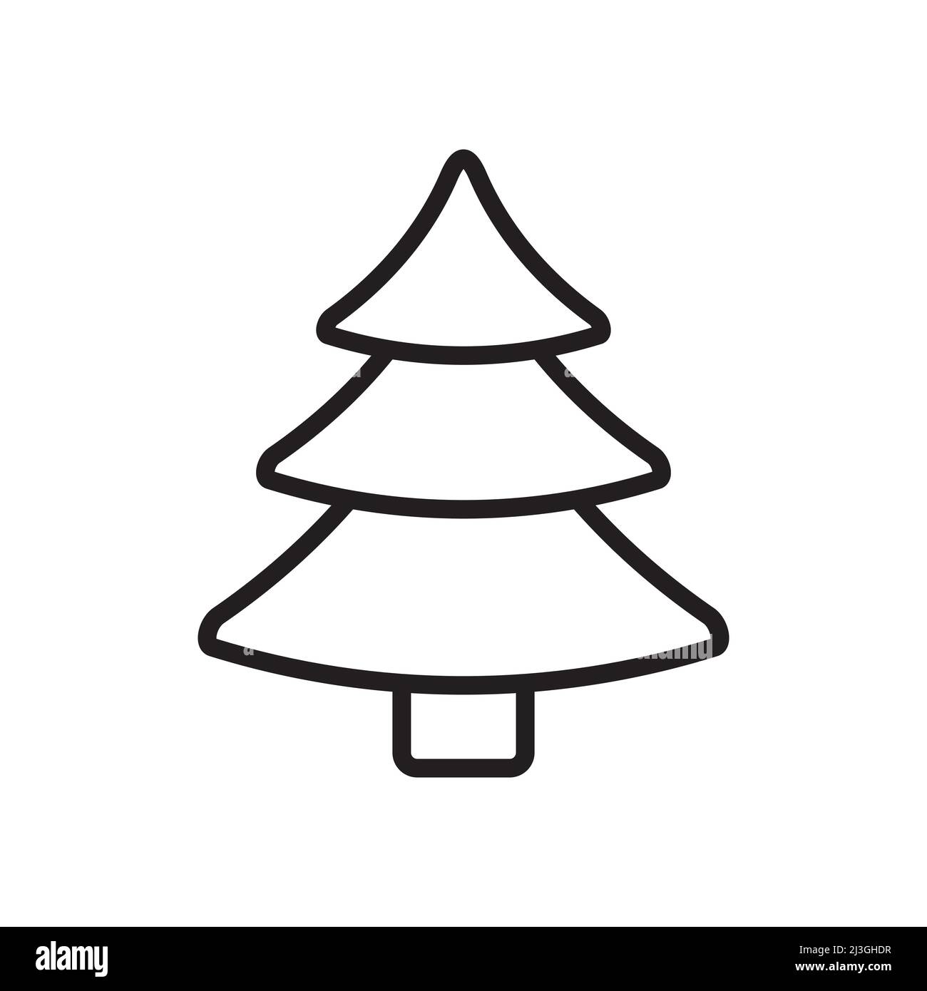 Christmas Tree Cartoon Outline