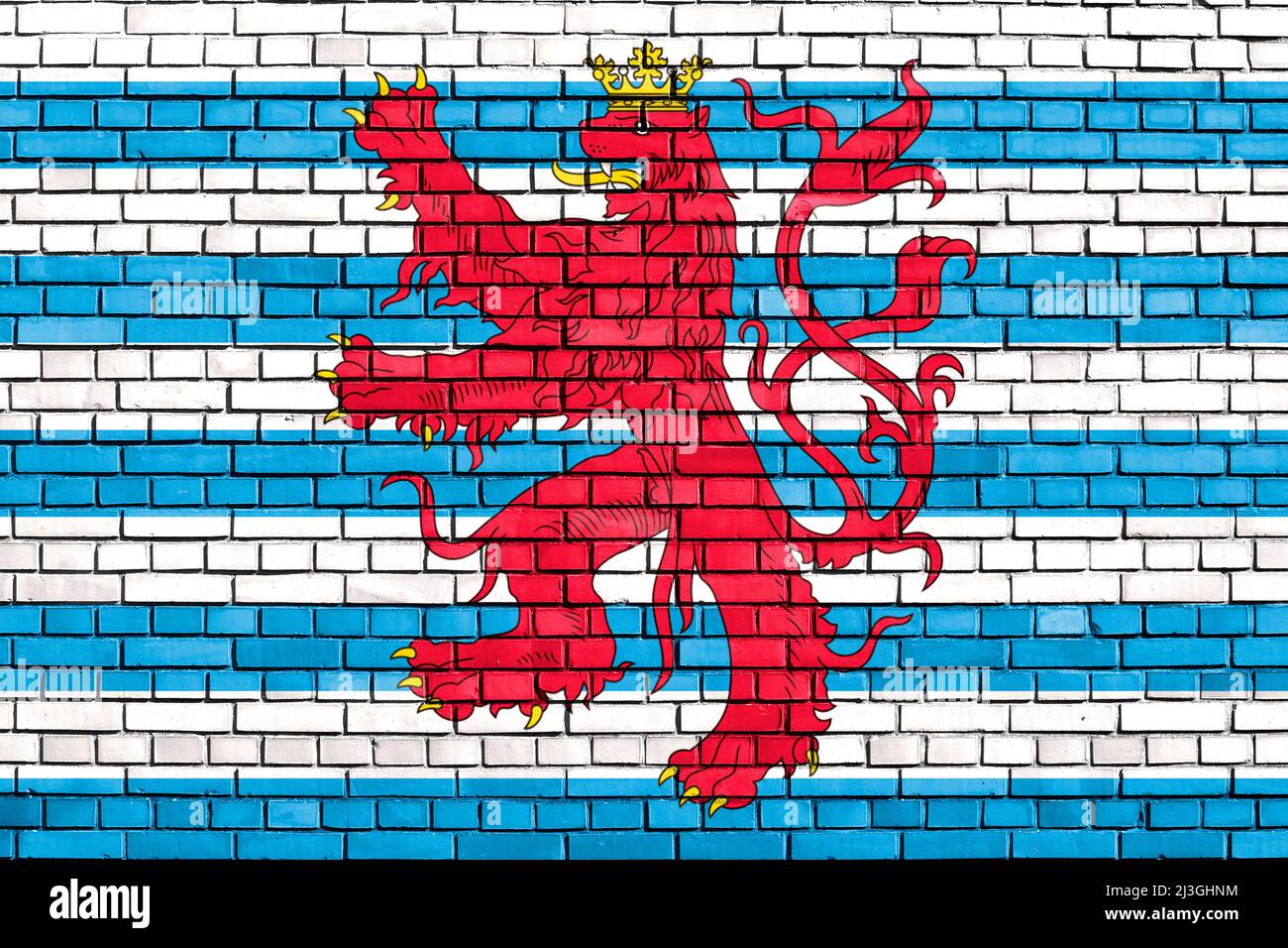 variant flag of Luxembourg painted on brick wall Stock Photo