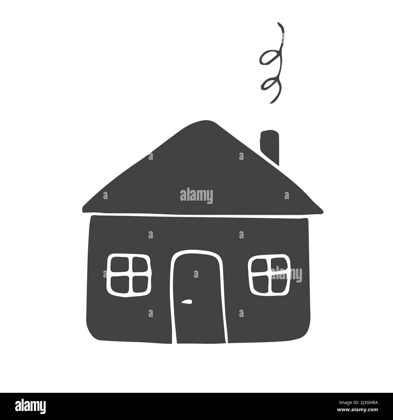 Vector hand drawn doodle sketch house isolated on white background ...