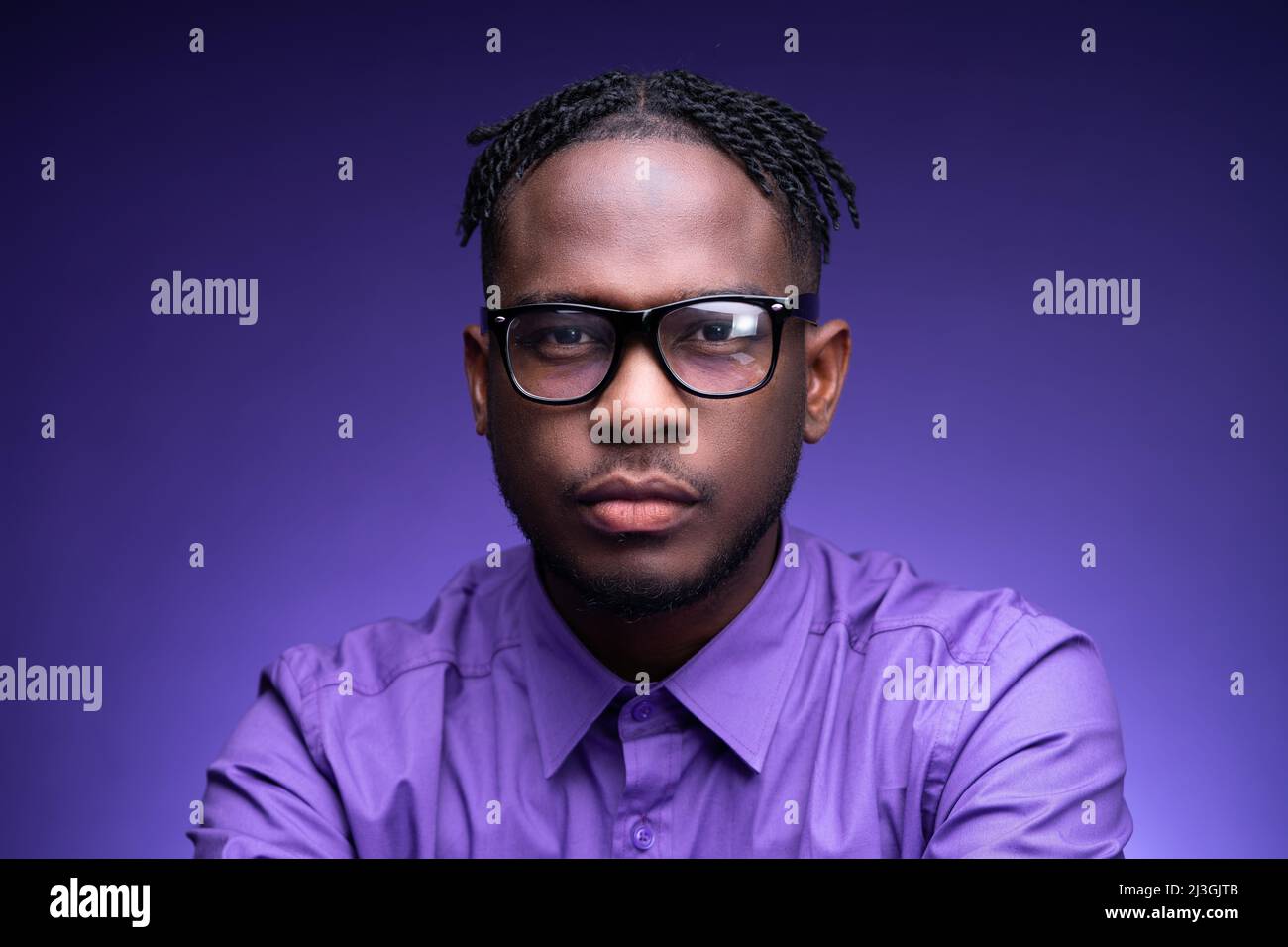 People Fashion Portrait. Business Guy With Glasses Stock Photo