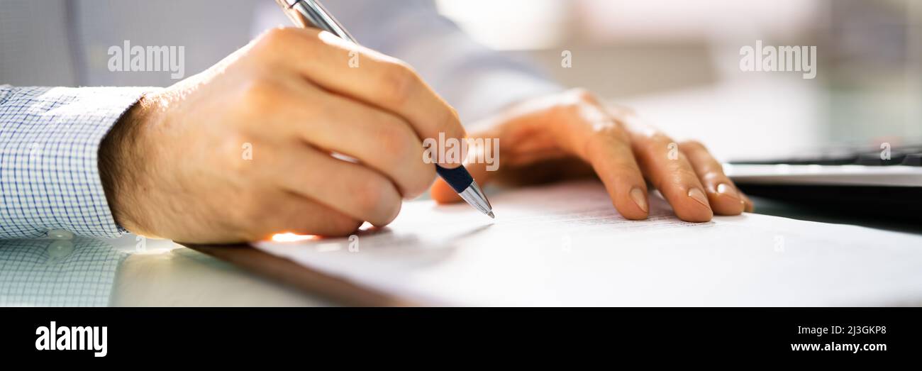 Lawyer Signing Business Contract Legal Document Paper Stock Photo - Alamy