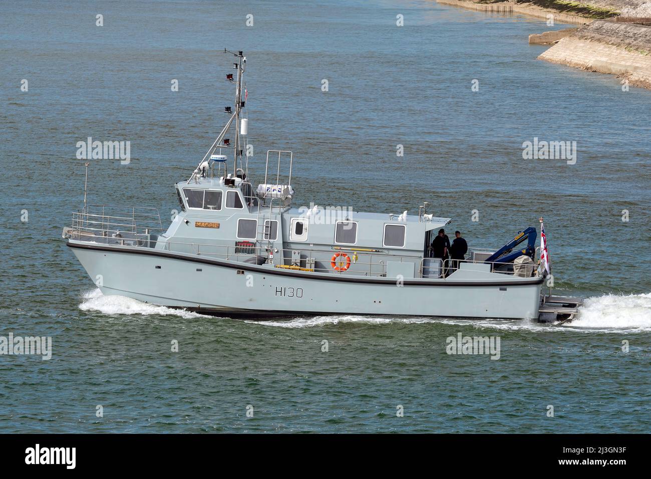 HMS Magpie (H130) is an inshore hydrographic survey vessel operated by ...