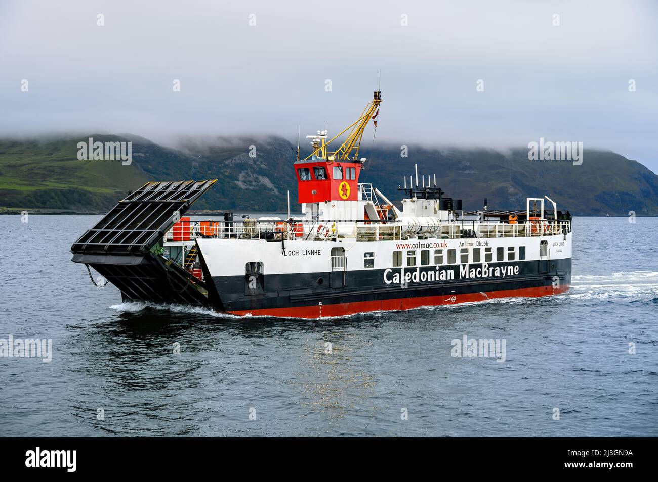 Loch Linnie is a relief ferry operated by Caledonian MacBrayne on various  inter-island and mainland routes in Scotland - October 2021. Stock Photo