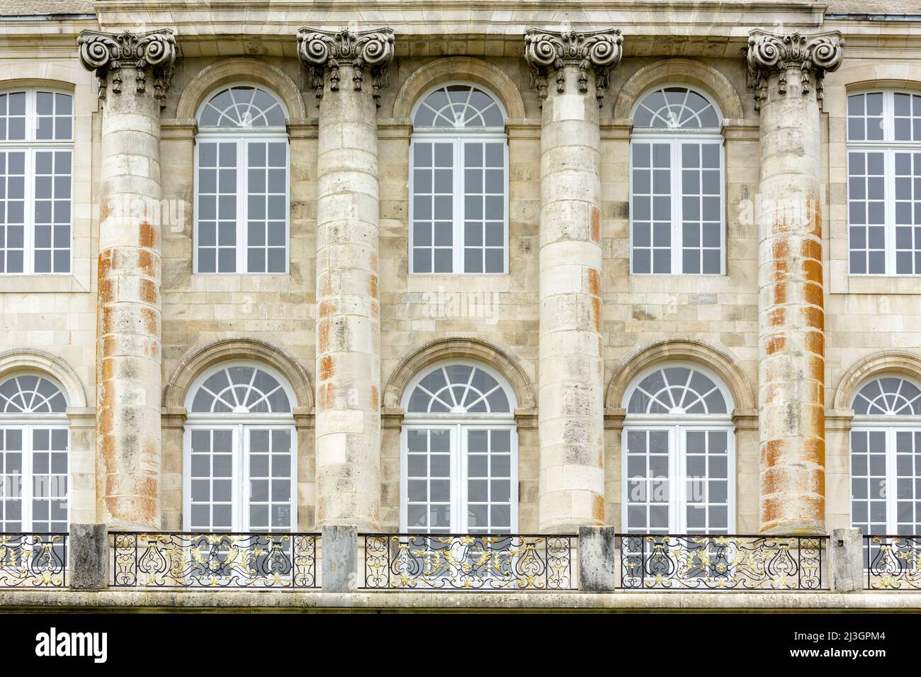 France, Meuse, Commercy, the rear facade of the Stanislas castle which now houses the municipal library, the services of the town hall, the tourist office and the school Stock Photo